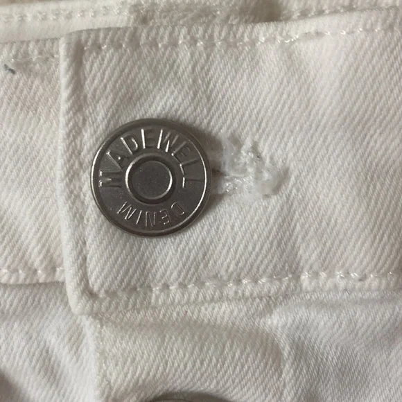 Madewell Women’s  Stretch ButtonFront White Denim Straight Mini Skirt Edition 24 - Picture 3 of 15